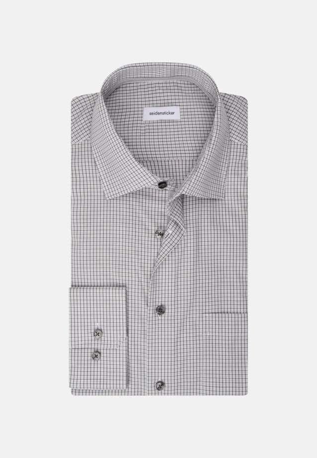 Non-iron Poplin Business Shirt in Comfort with Kent-Collar in Grey |  Seidensticker Onlineshop