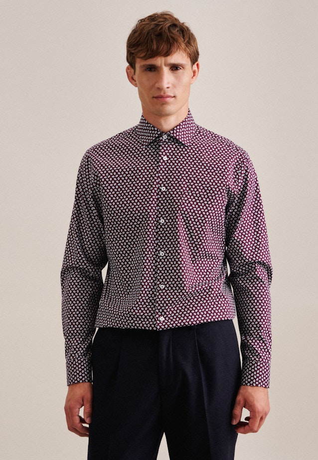 Comfort Business Hemd Druck in Rot |  Seidensticker Onlineshop