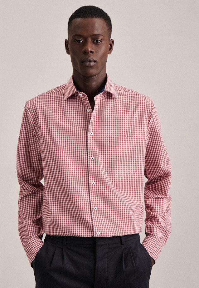 Regular Business Hemd Karo in Orange |  Seidensticker Onlineshop