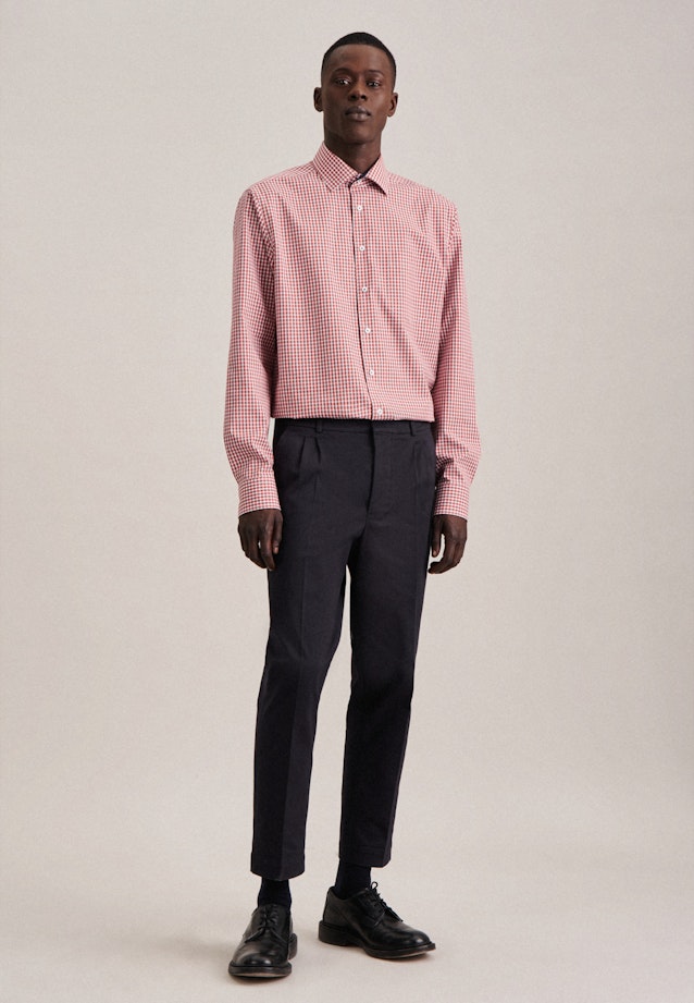 Regular Business Hemd Karo in Orange |  Seidensticker Onlineshop