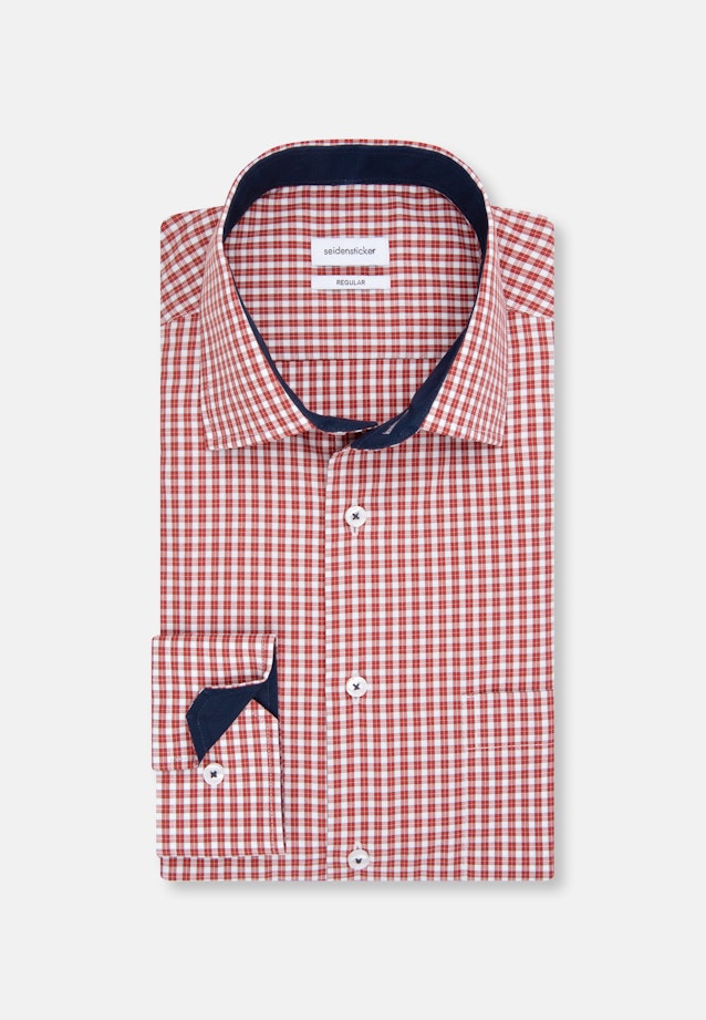 Regular Business Hemd Karo in Orange |  Seidensticker Onlineshop