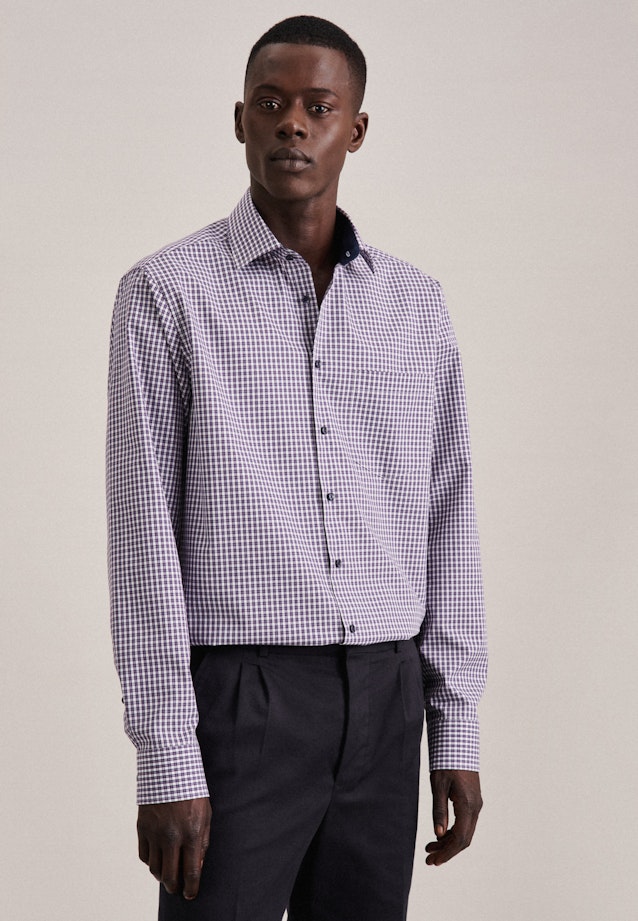 Regular Business shirt Check in Purple |  Seidensticker Onlineshop