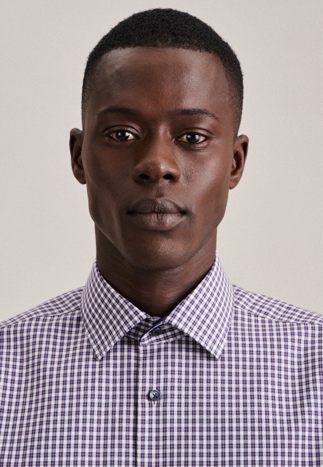 Regular Business shirt Check in Purple |  Seidensticker Onlineshop