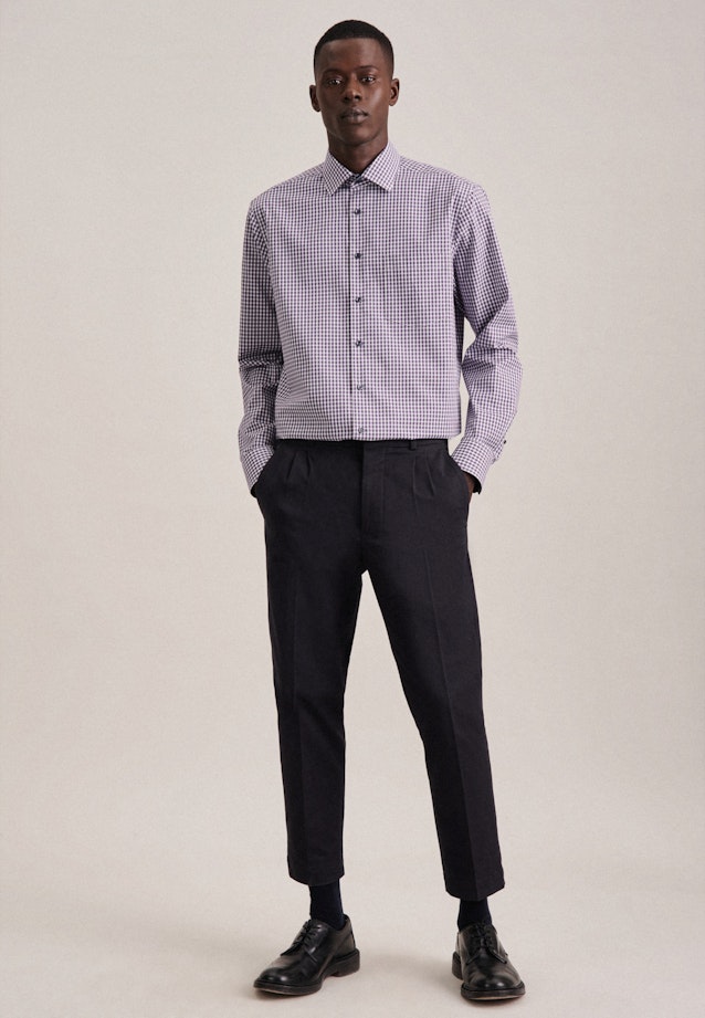 Regular Business shirt Check in Purple |  Seidensticker Onlineshop