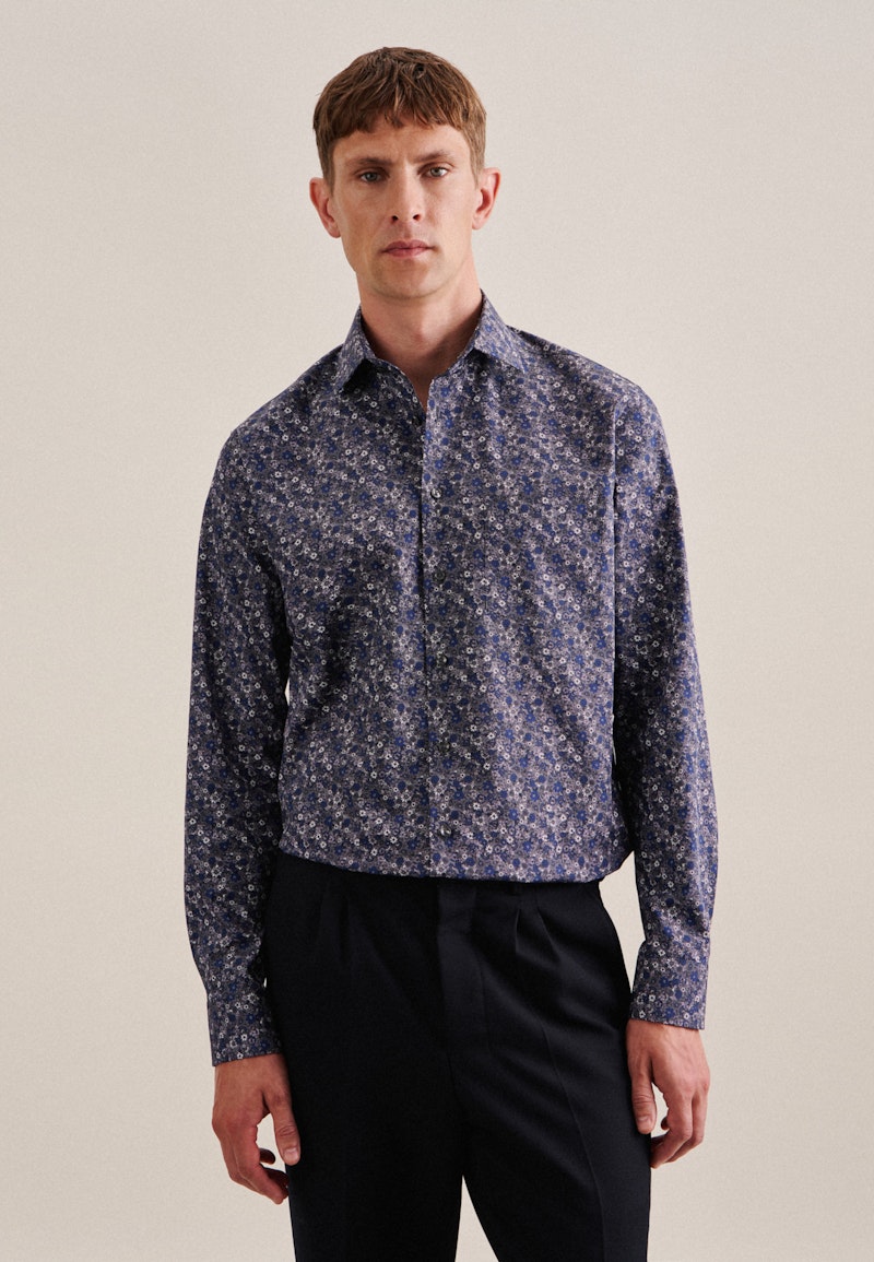 Poplin Business Shirt in Regular with Kent-Collar and extra long sleeve
