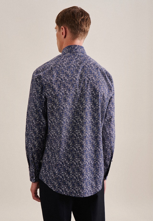 Poplin Business Shirt in Regular with Kent-Collar and extra long sleeve in Grey | Seidensticker Onlineshop