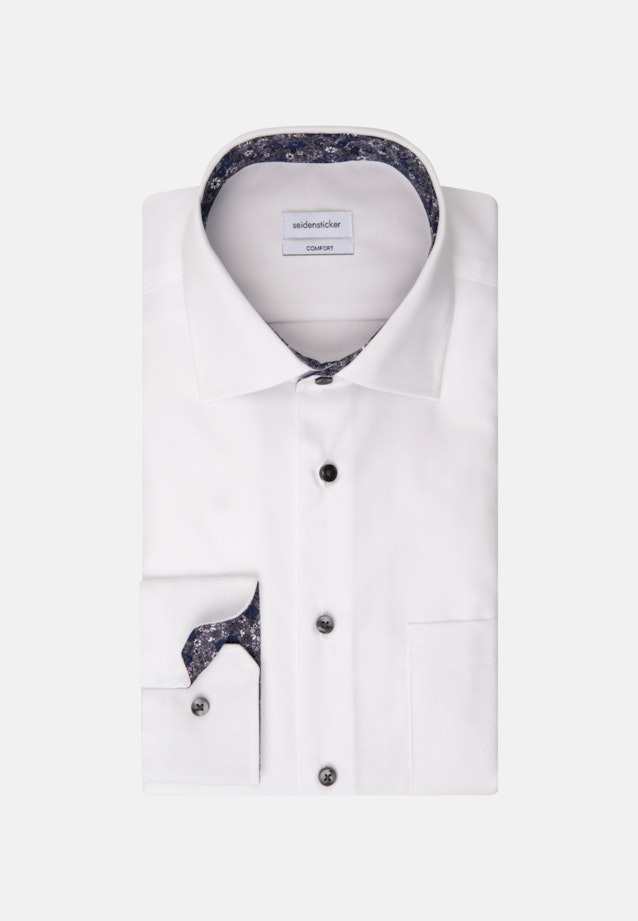 Non-iron Popeline Business overhemd in Comfort with Kentkraag in Wit |  Seidensticker Onlineshop