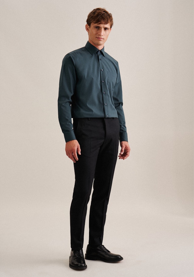 Non-iron Poplin Business Shirt in Comfort with Kent-Collar in Green |  Seidensticker Onlineshop