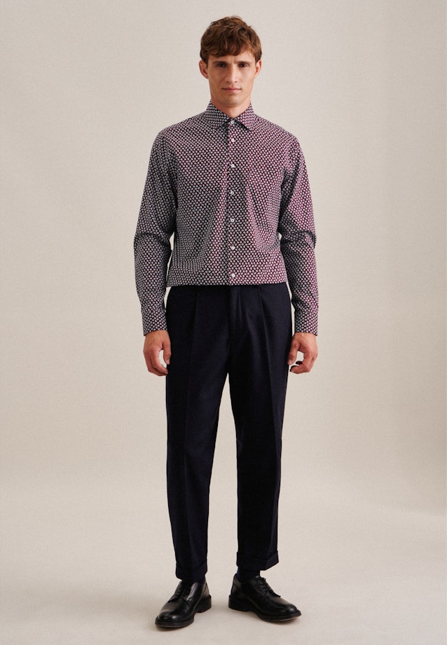 Regular Business Hemd Druck in Rot |  Seidensticker Onlineshop