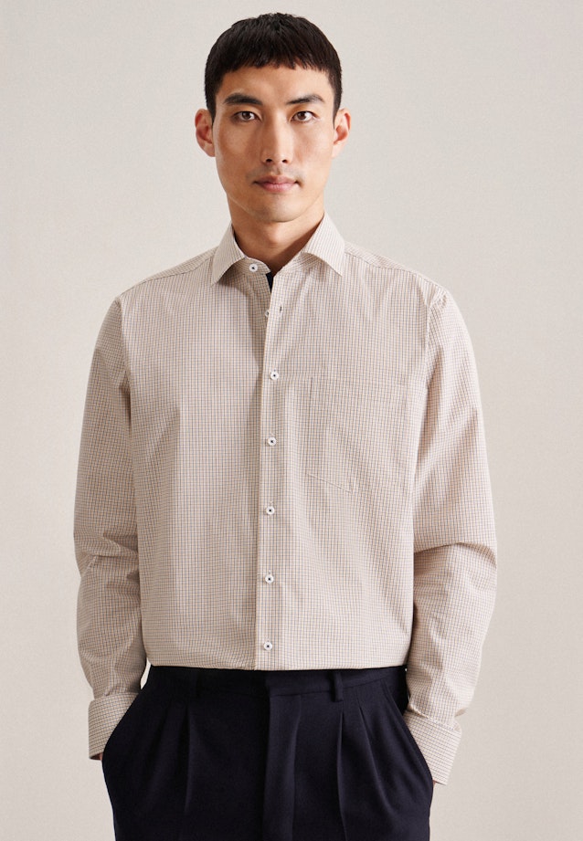 Non-iron Poplin Business Shirt in Regular with Kent-Collar in Yellow |  Seidensticker Onlineshop