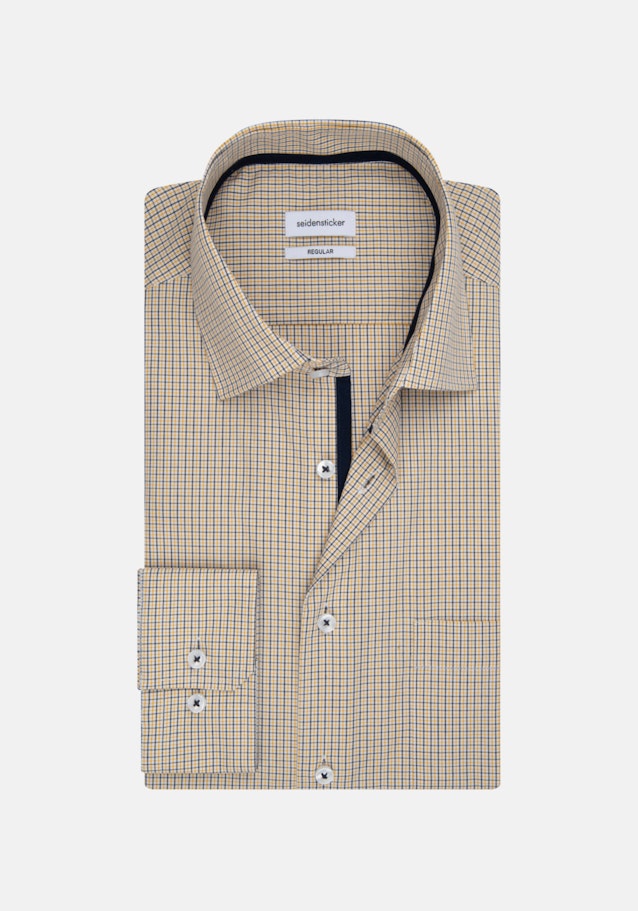 Non-iron Poplin Business Shirt in Regular with Kent-Collar in Yellow |  Seidensticker Onlineshop