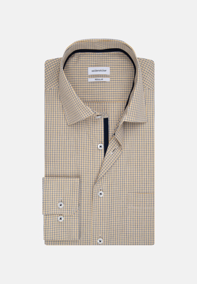 Non-iron Poplin Business Shirt in Regular with Kent-Collar in Yellow |  Seidensticker Onlineshop