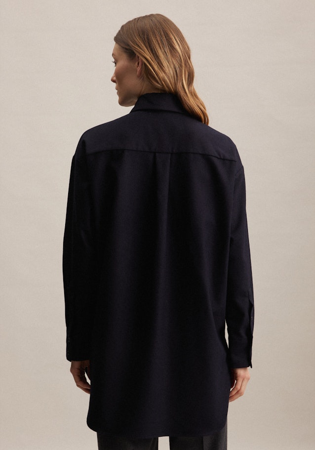 Flannel Long Blouse in Dark Blue | Seidensticker Onlineshop