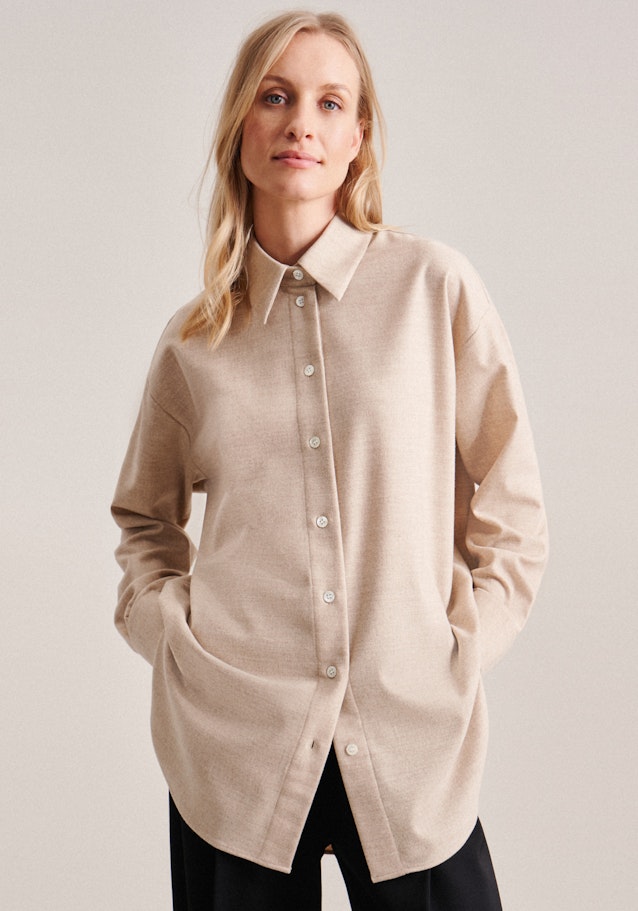 Flannel Long Blouse in Brown |  Seidensticker Onlineshop