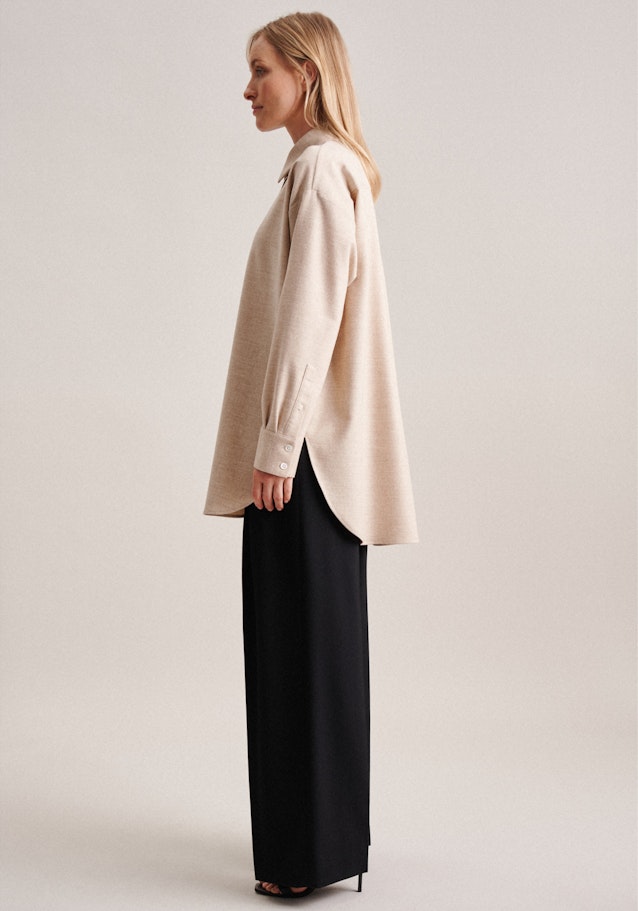 Long sleeve Flannel Long Blouse in Brown |  Seidensticker Onlineshop