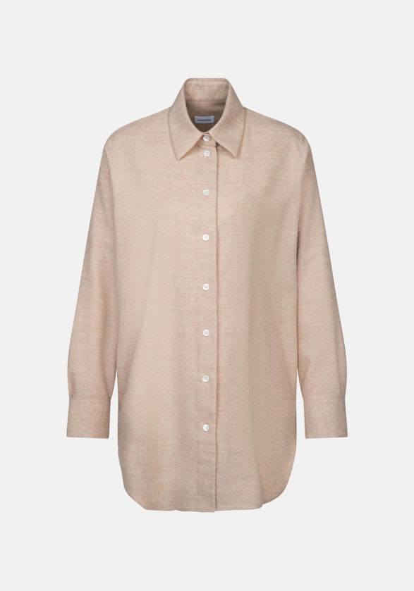 Long sleeve Flannel Long Blouse in Brown |  Seidensticker Onlineshop