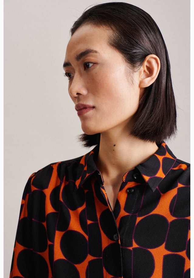 lange Arm Krepp Shirtblouse in Oranje | Seidensticker Onlineshop