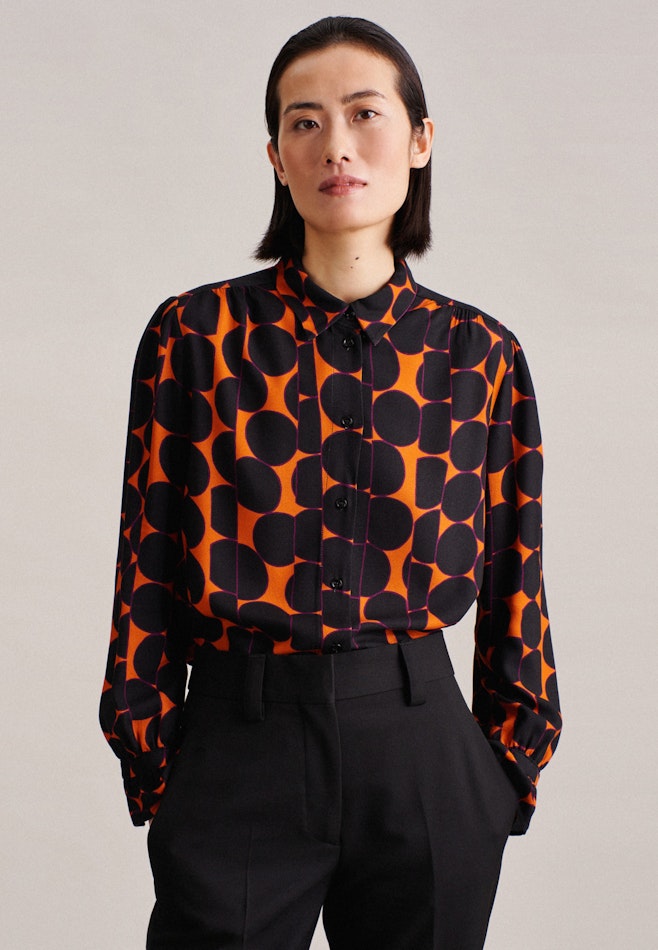 Long sleeve Crepe Shirt Blouse in Orange | Seidensticker online shop