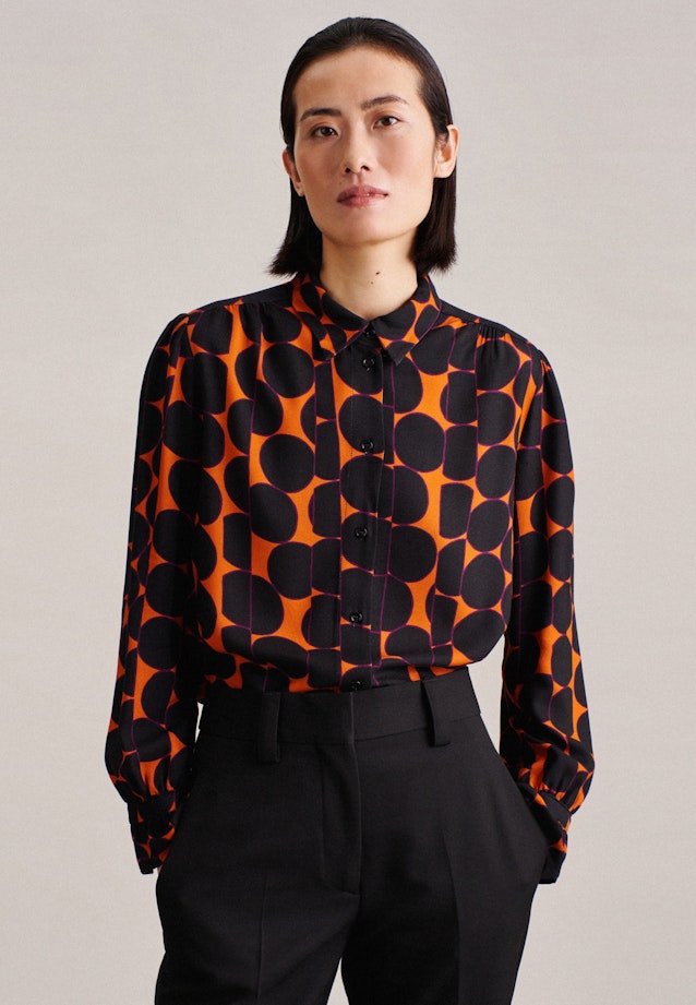 Long sleeve Crepe Shirt Blouse in Orange | Seidensticker Onlineshop
