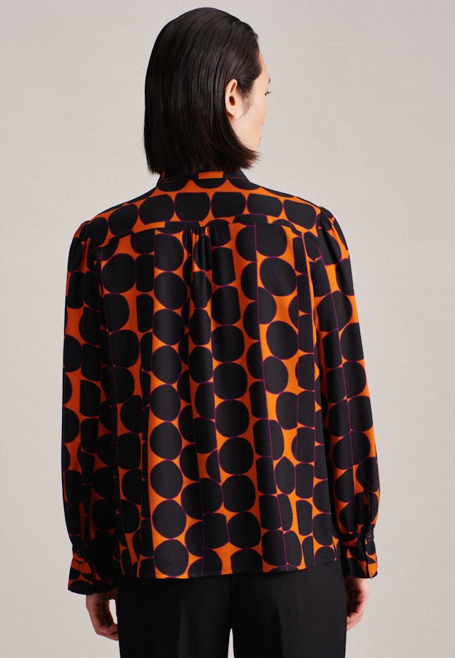 Long sleeve Crepe Shirt Blouse in Orange |  Seidensticker Onlineshop