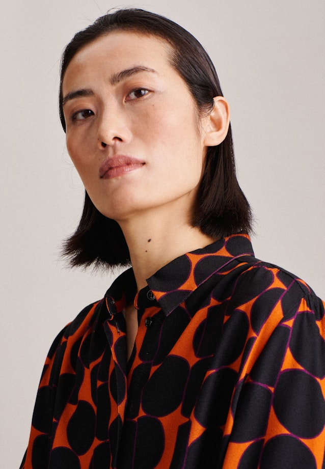 lange Arm Krepp Shirtblouse in Oranje |  Seidensticker Onlineshop