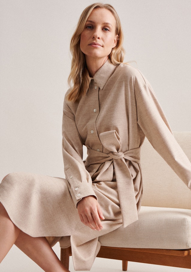 Flannel Midi (knee-length) Dress in Brown | Seidensticker Onlineshop
