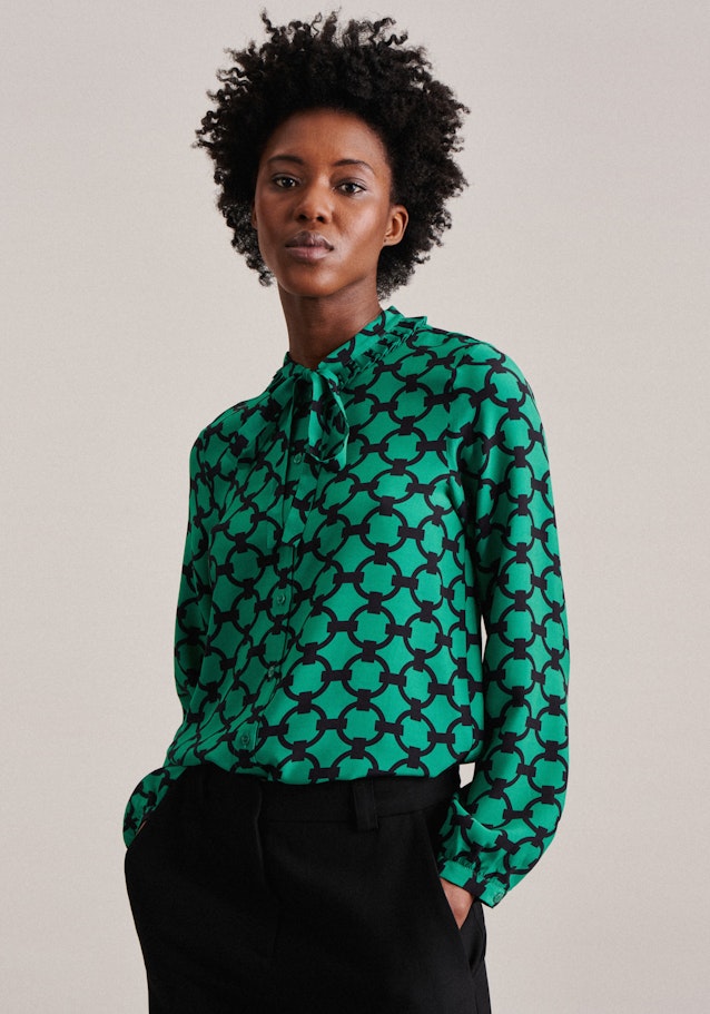 Long sleeve Shirt Blouse in Green | Seidensticker Onlineshop
