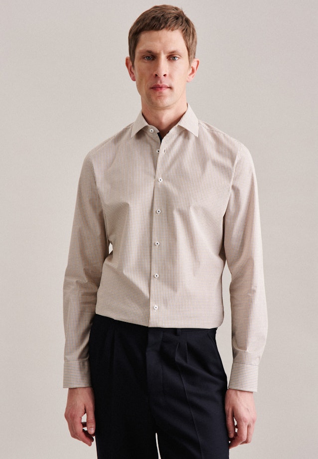 Non-iron Poplin Business Shirt in Slim with Kent-Collar in Yellow |  Seidensticker Onlineshop