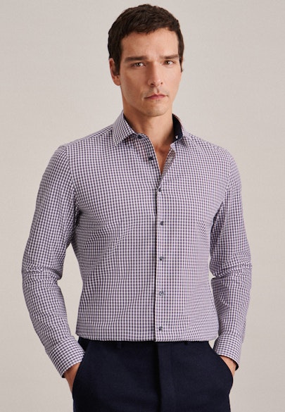 Shaped Business shirt Check in Purple |  Seidensticker Onlineshop