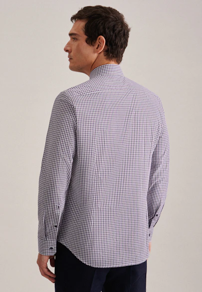 Shaped Business Hemd Karo in Lila |  Seidensticker Onlineshop