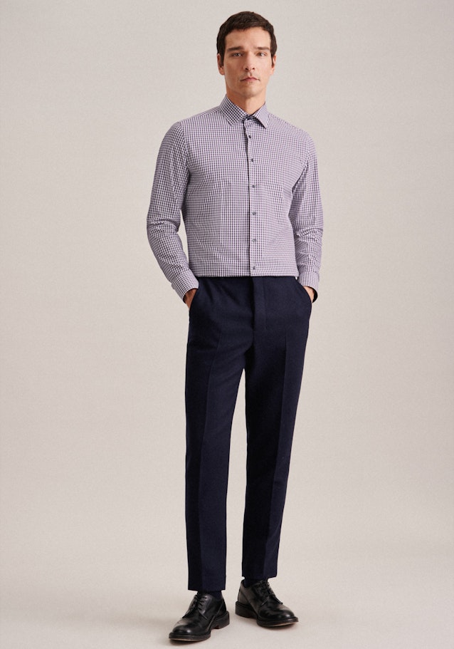 Non-iron Poplin Business Shirt in Shaped with Kent-Collar in Purple |  Seidensticker Onlineshop