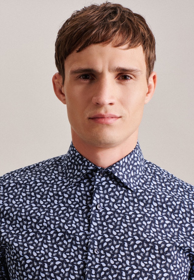 Shaped Business Hemd Paisley in Dunkelblau |  Seidensticker Onlineshop