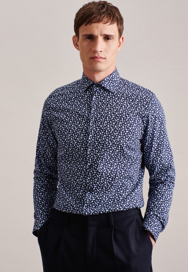 Shaped Business Hemd Paisley in Dunkelblau |  Seidensticker Onlineshop