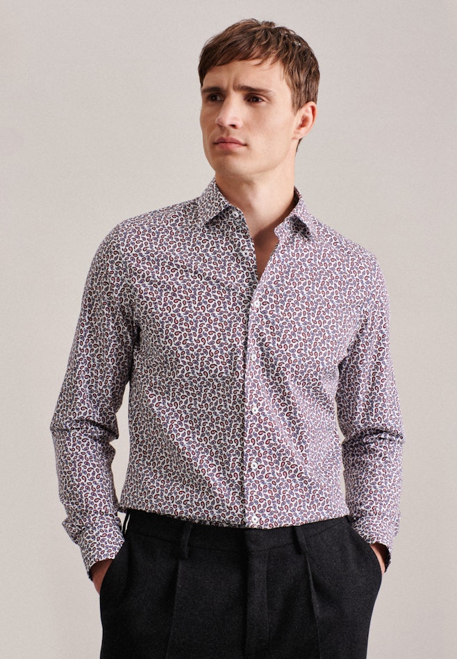 Shaped Business shirt Paisley in Orange | Seidensticker online shop