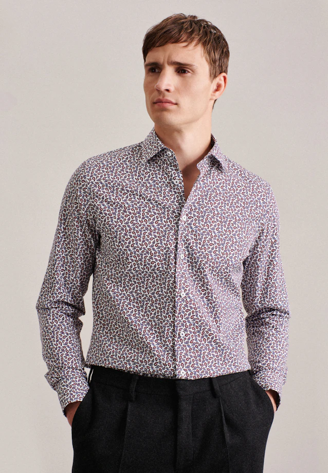 Shaped Business Hemd Paisley in Orange |  Seidensticker Onlineshop