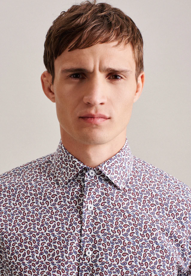 Shaped Business Hemd Paisley in Orange |  Seidensticker Onlineshop
