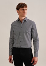 Poplin Business Shirt in Slim with Kent-Collar and extra long sleeve in Black |  Seidensticker Onlineshop