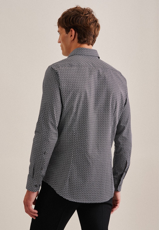 Poplin Business Shirt in Slim with Kent-Collar and extra long sleeve in Black |  Seidensticker Onlineshop