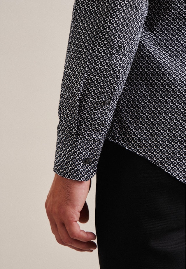 Slim Business Hemd Druck in Schwarz |  Seidensticker Onlineshop