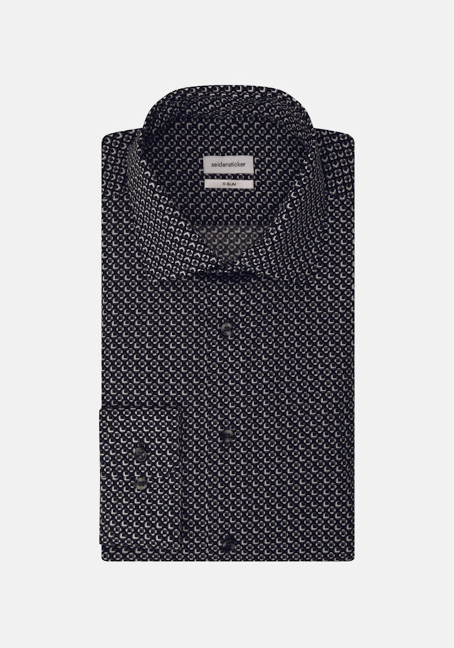 Poplin Business Shirt in Slim with Kent-Collar and extra long sleeve in Black |  Seidensticker Onlineshop