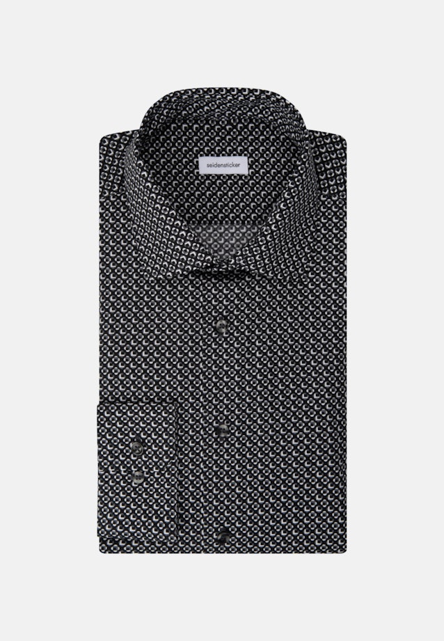 Poplin Business Shirt in Shaped with Kent-Collar and extra long sleeve in Black |  Seidensticker Onlineshop