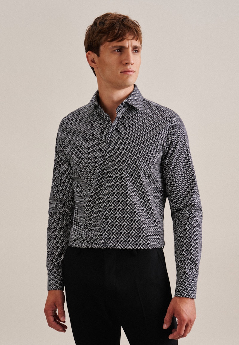 Poplin Business Shirt in X-Slim with Kent-Collar and extra long sleeve