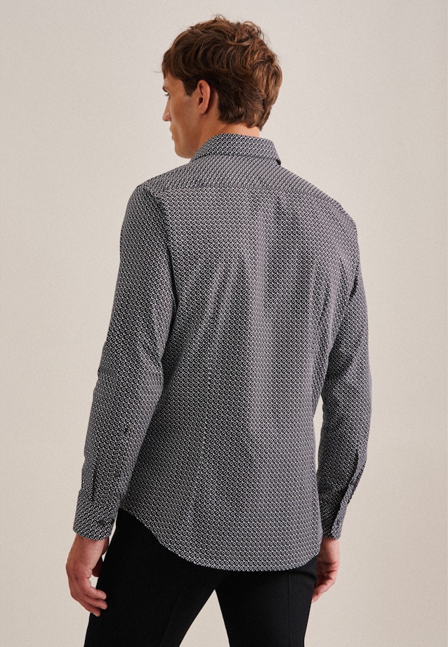 Popeline Business overhemd in X-Slim with Kentkraag and extra long sleeve in Zwart | Seidensticker Onlineshop