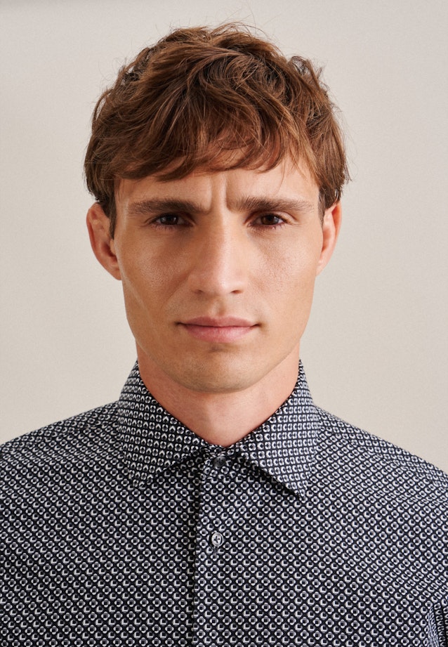 X-Slim Business Hemd Druck in Schwarz |  Seidensticker Onlineshop