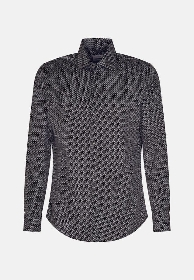 Popeline Business overhemd in X-Slim with Kentkraag and extra long sleeve in Zwart |  Seidensticker Onlineshop