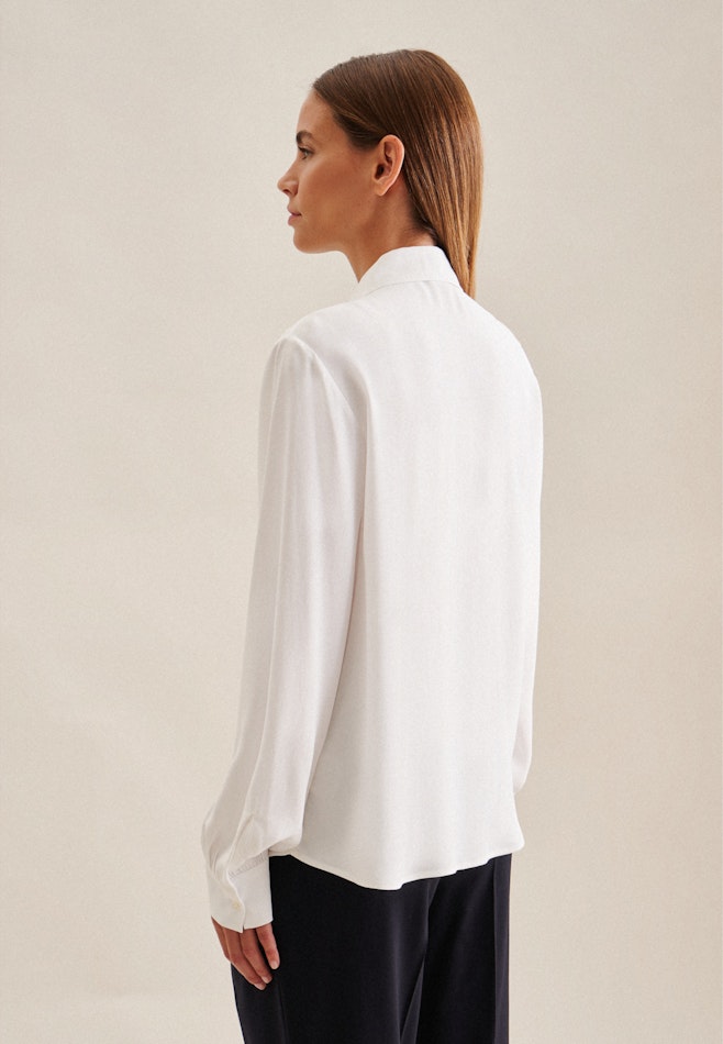 Long sleeve Crepe Shirt Blouse in White | Seidensticker online shop