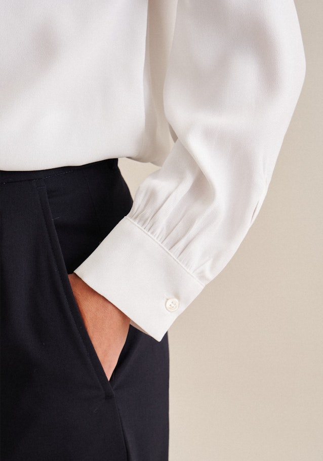 Long sleeve Crepe Shirt Blouse in White |  Seidensticker Onlineshop