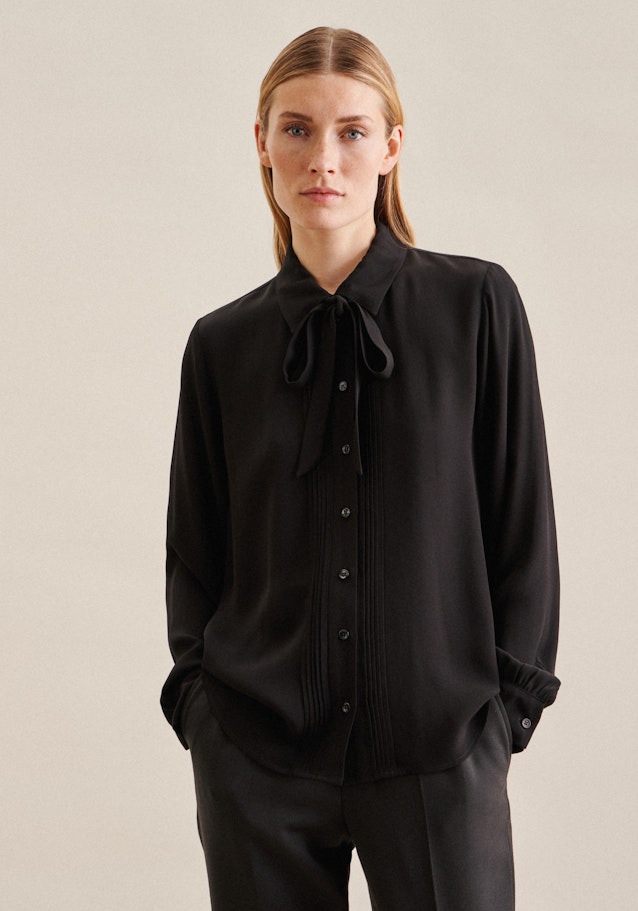 Long sleeve Crepe Shirt Blouse in Black | Seidensticker Onlineshop