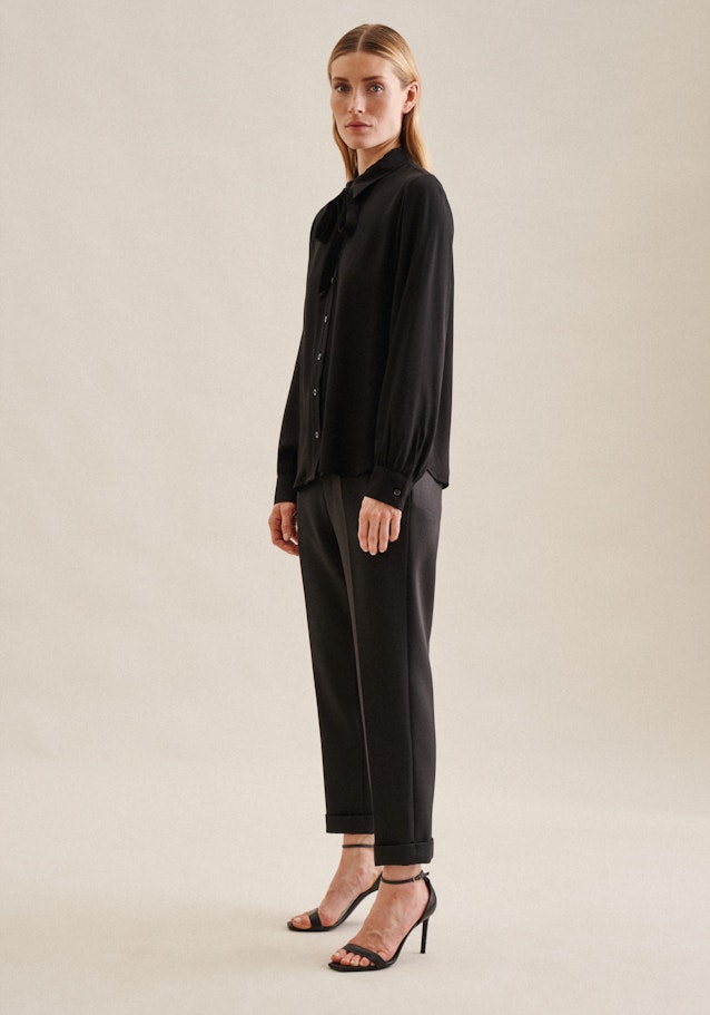 Long sleeve Crepe Shirt Blouse in Black |  Seidensticker Onlineshop