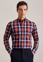 Twill Flanellhemd in Slim mit Button-Down-Kragen in Orange |  Seidensticker Onlineshop